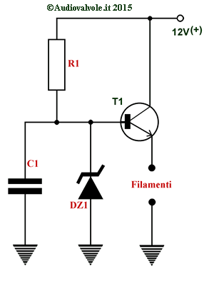 Alimentatore con Limitatore di corrente per l'accensione del filamento