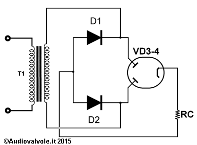 Raddrizzatore ibrido semiconduttore con diodo termoionico