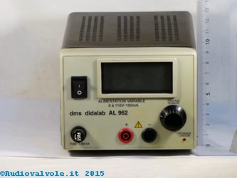 Alimentatore variabile da 0 a 110 volt, 100 milliampere stabilizzato da laboratorio