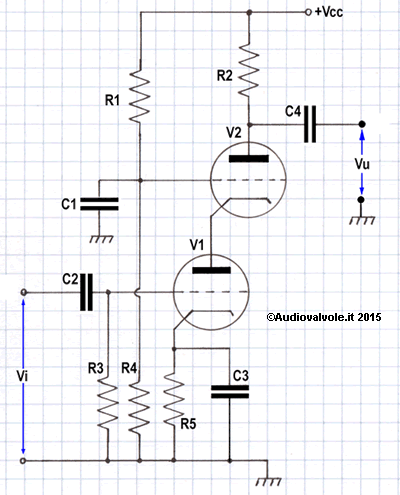 Schema di un Amplificatore cascode