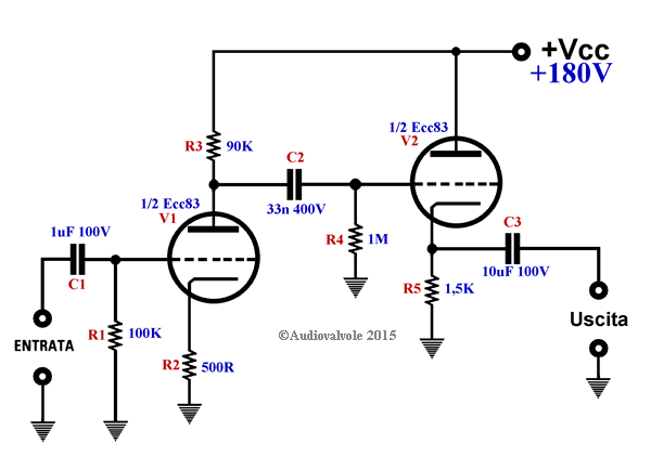 schema elettrico preamplificatore per microfono dinamico