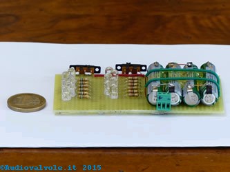 Foto del circuito realizzato su basetta millefori