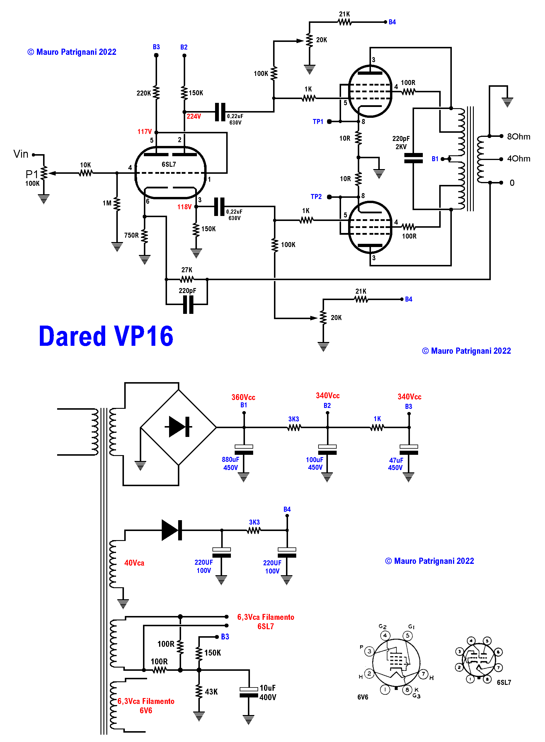 Amplificatore valvolare Dared vp16 - Come si presenta dopo le modifiche