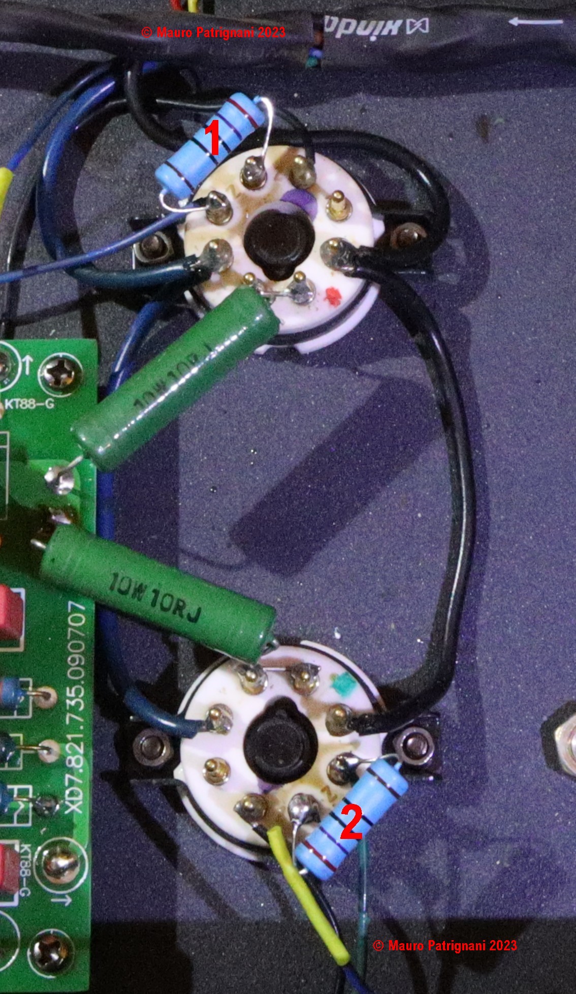 Amplificatore valvolare Dual Mono Xindak MS3 - Dettaglio della modifica da pentodo a triodo