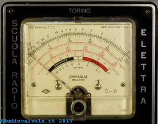 Tester Analogico Scuola Radio Elettra Torino dettaglio dello stumento
