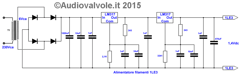 Schema dell'Alimentatore filamento 1LE3