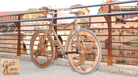 Dino Giulianelli, bicicletta in legno