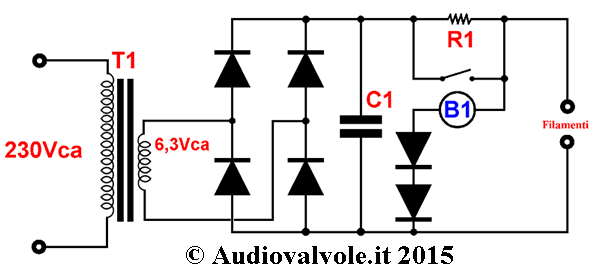 La modifica di un alimentatore in corrente alternata.