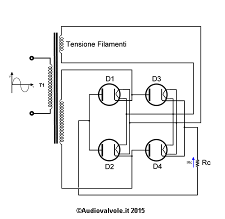 Raddrizzatore reale a due semiondea ponte