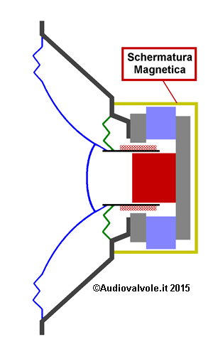 Altoparlante Schermato in sezione