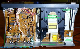 Giradischi CD - Compact disc player hitachi da-501 con coperchio aperto