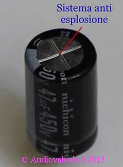 Sistema antiesplosione condensatori elettrolitici
