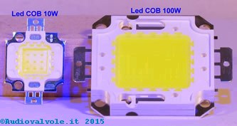 Diodi led cob da 10 e da 100w