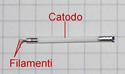 Filamento a riscaldamento indiretto di una valvola termoionica