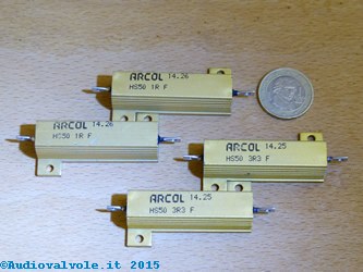 Resistenze corazzate da 50W per carico fittizio