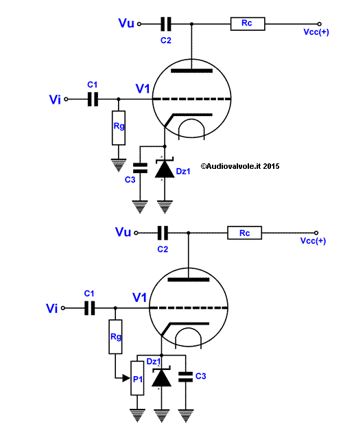 Polarizzazione della griglia controllo con zener