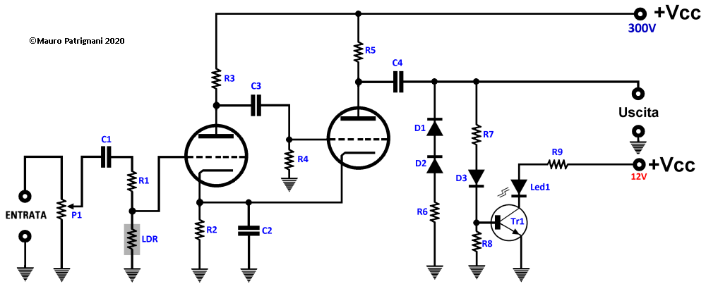 Preamplificatore compressore per chitarra elettrica