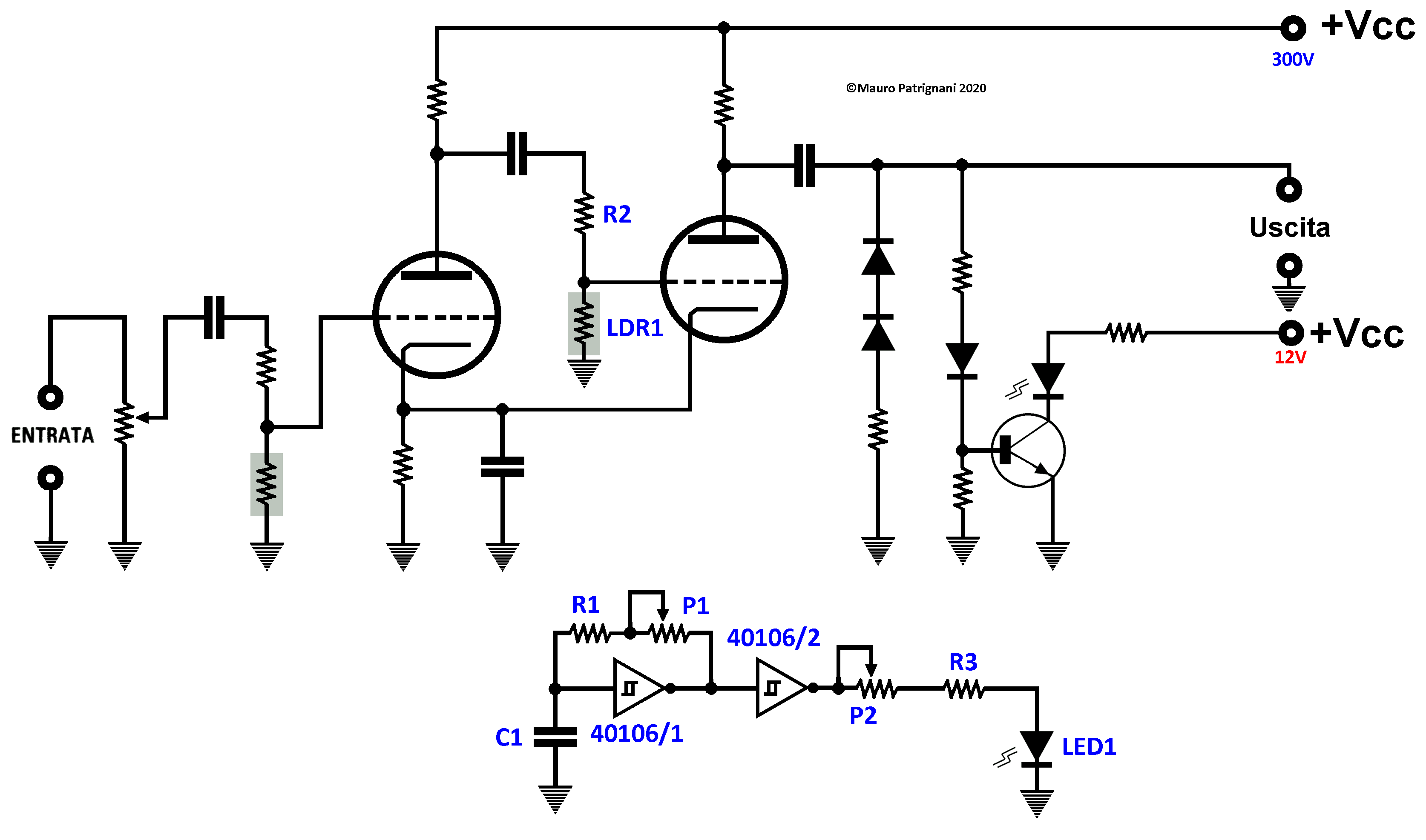 Preamplificatore tremolo per chitarra elettrica