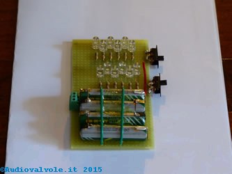 Foto del circuito realizzato su basetta millefori