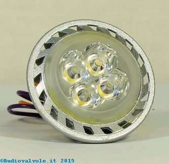 Lampada led per strobo ricavata da faretto da 3 watt