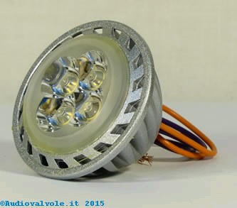 Lampada led per strobo ricavata da faretto da 3 watt