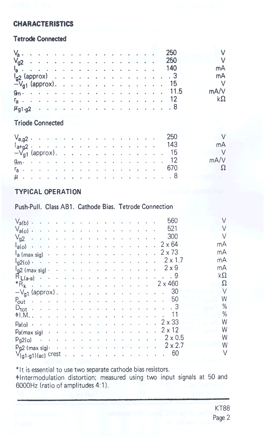 Tetrodo a fascio KT88